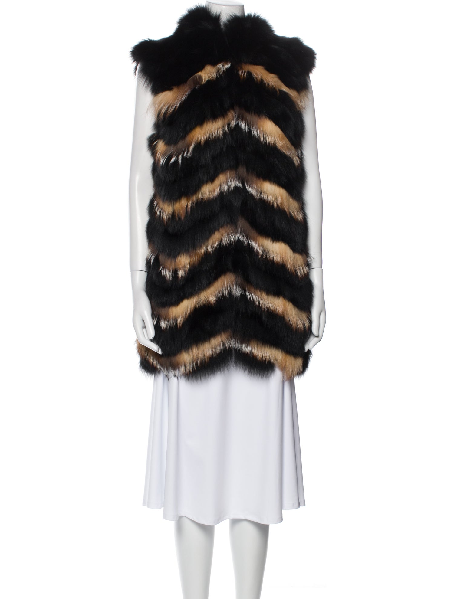 Diane von Furstenberg Fox Striped Fur Jacket