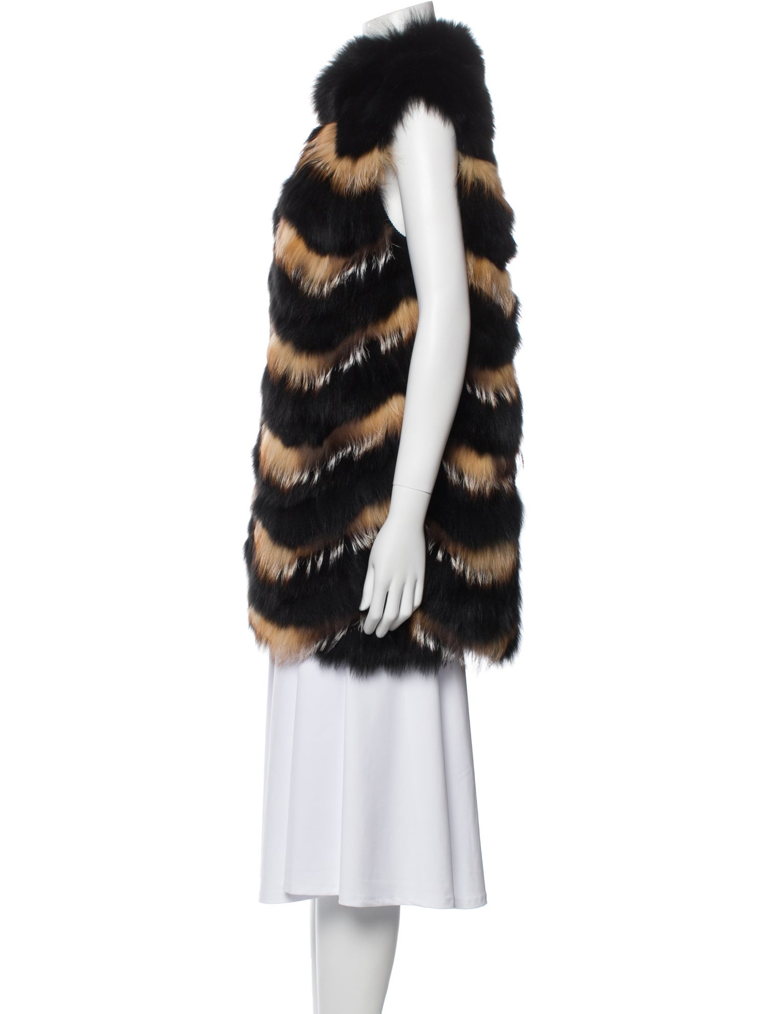 Diane von Furstenberg Fox Striped Fur Jacket