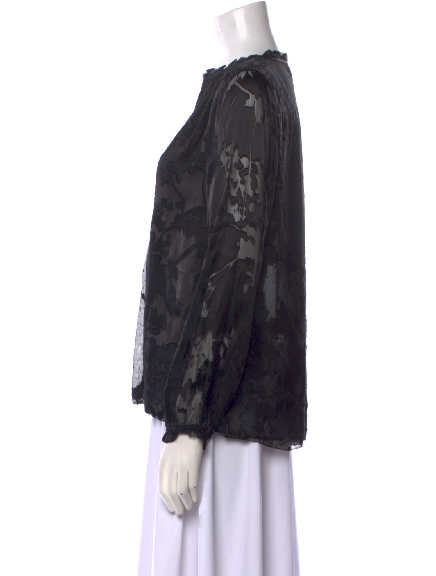 Diane von Furstenberg Lace Pattern V-Neck Blouse