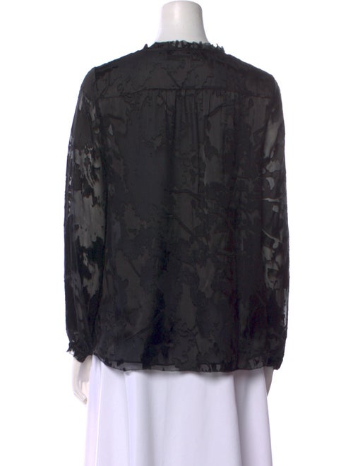 Diane von Furstenberg Lace Pattern V-Neck Blouse
