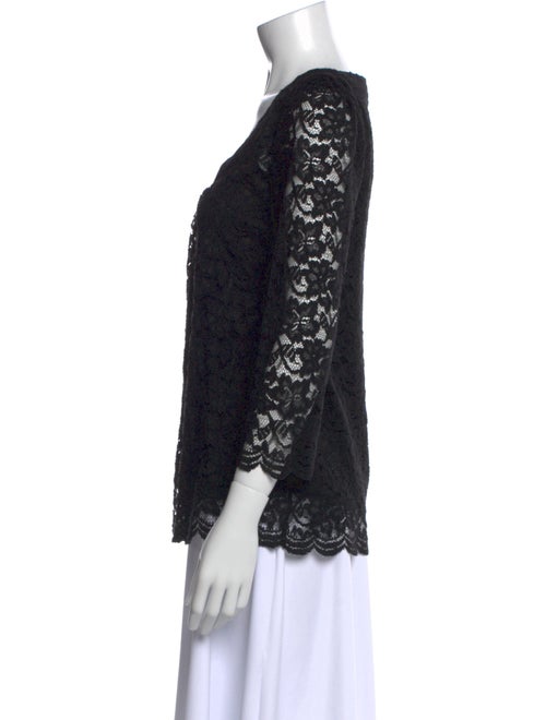 Diane von Furstenberg Lace Pattern Scoop Neck Top