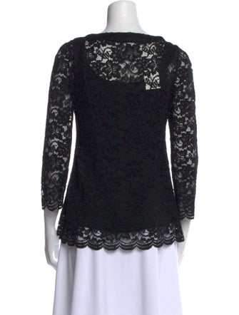 Diane von Furstenberg Lace Pattern Scoop Neck Top