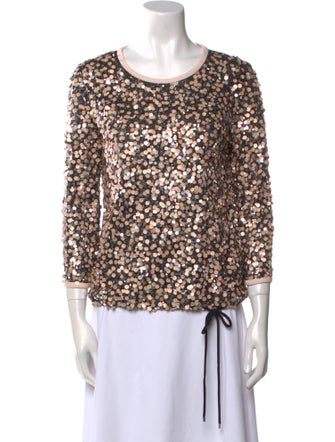 Diane von Furstenberg Nylon Scoop Neck Blouse