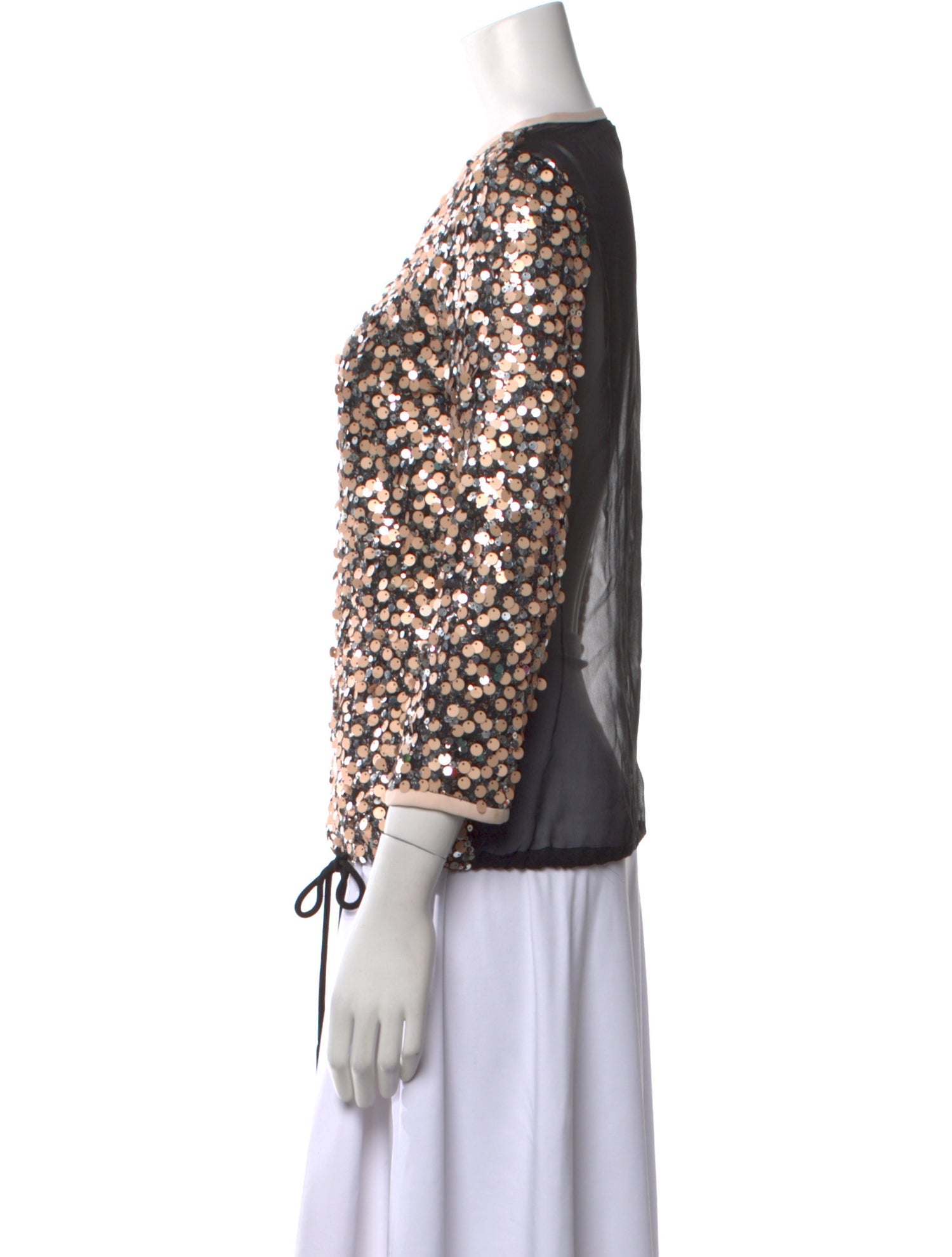 Diane von Furstenberg Nylon Scoop Neck Blouse