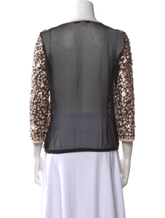 Diane von Furstenberg Nylon Scoop Neck Blouse