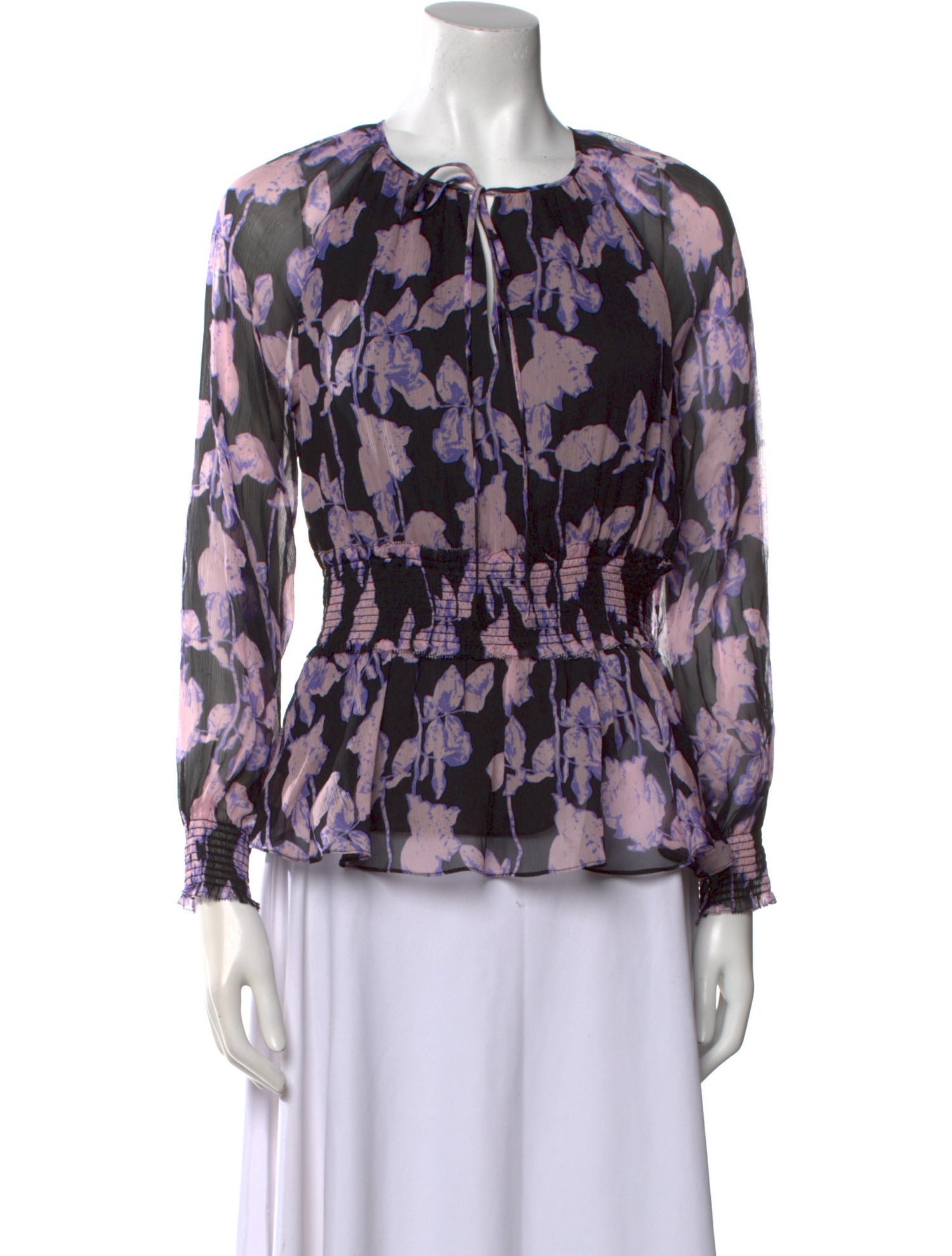 Diane von Furstenberg Silk Floral Print Blouse w/ Tags