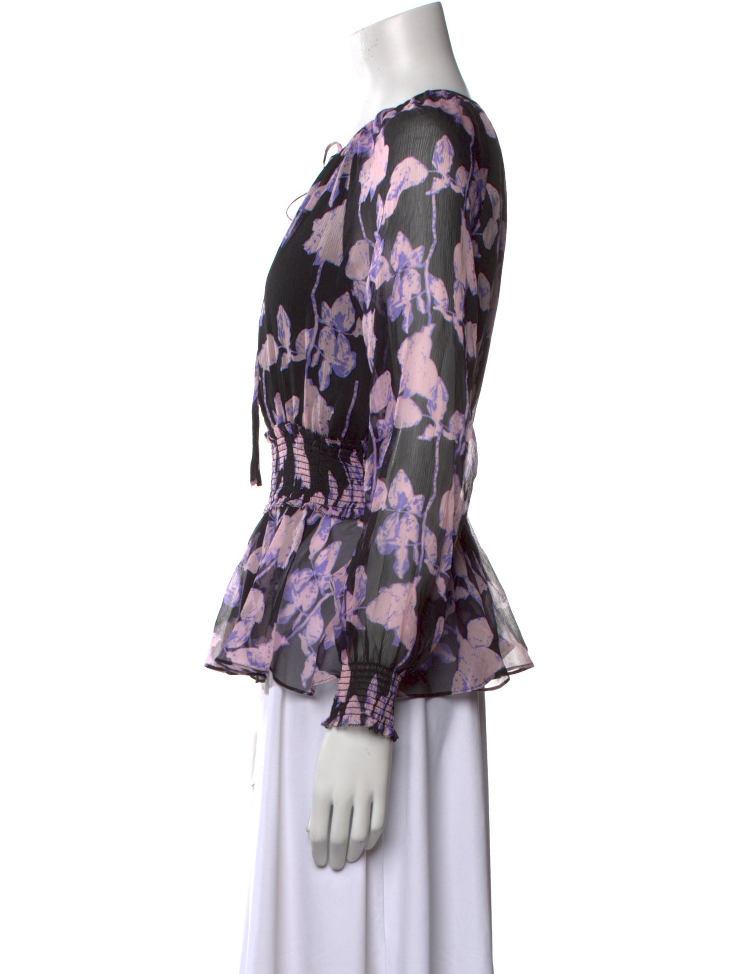 Diane von Furstenberg Silk Floral Print Blouse w/ Tags