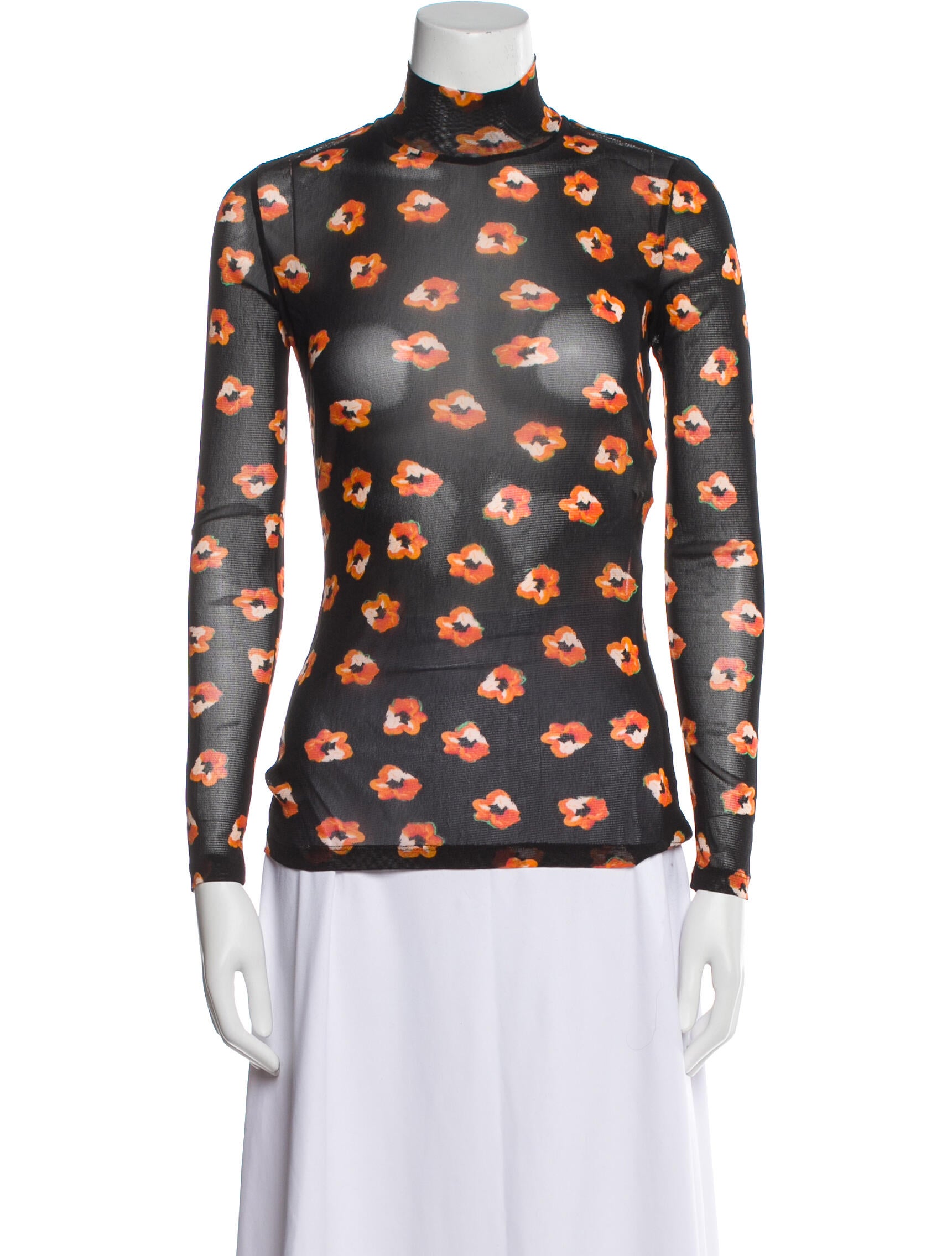 Diane von Furstenberg Nylon Floral Print Blouse