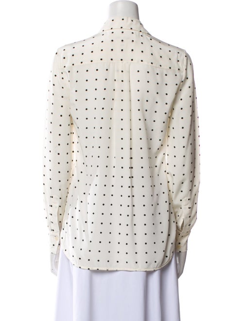 Diane von Furstenberg Polka Dot Print Long Sleeve Button-Up Top