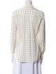Diane von Furstenberg Polka Dot Print Long Sleeve Button-Up Top