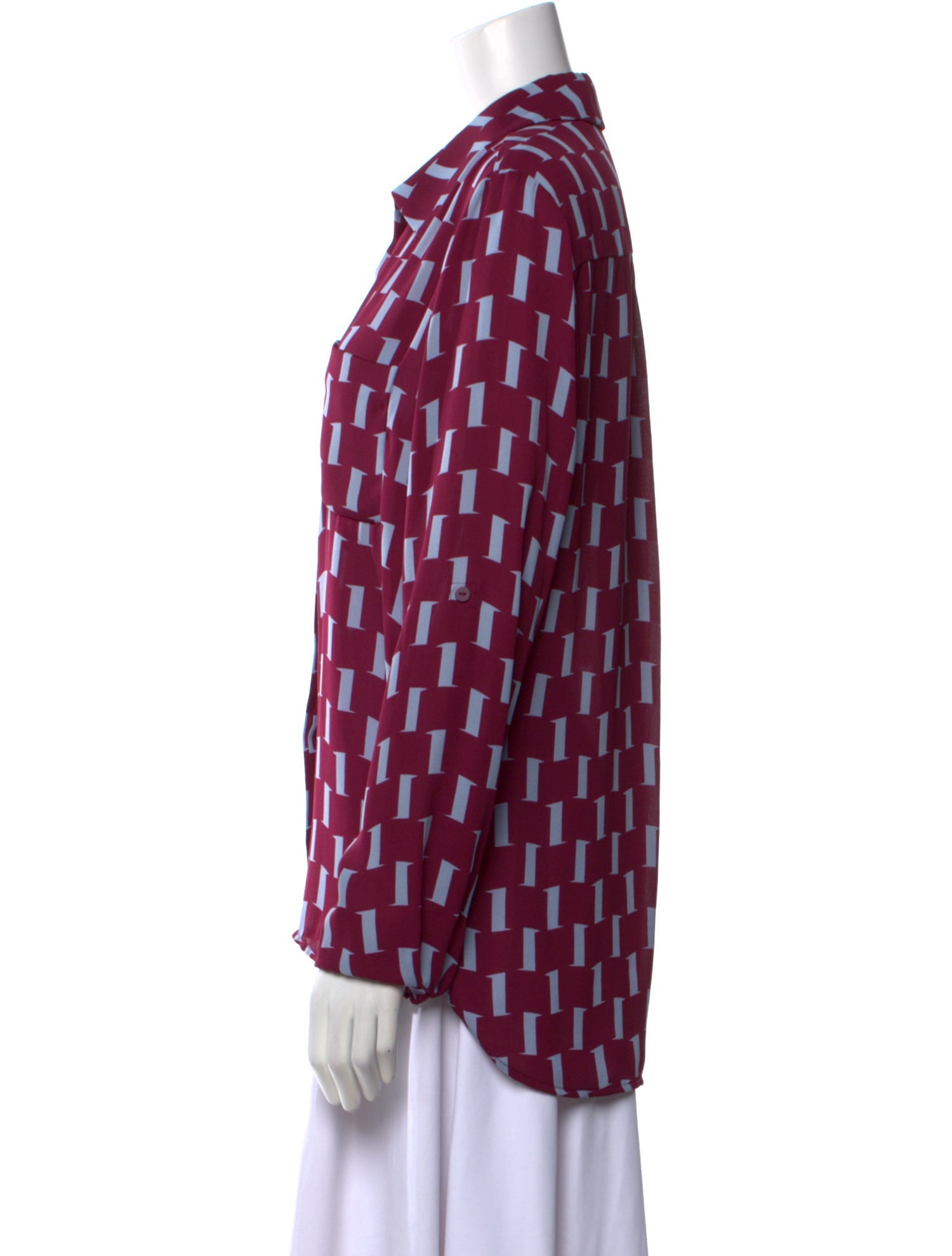 Diane von Furstenberg Printed V-Neck Blouse