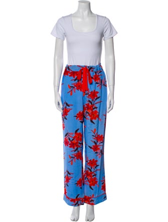 Diane von Furstenberg Floral Print Pant Set