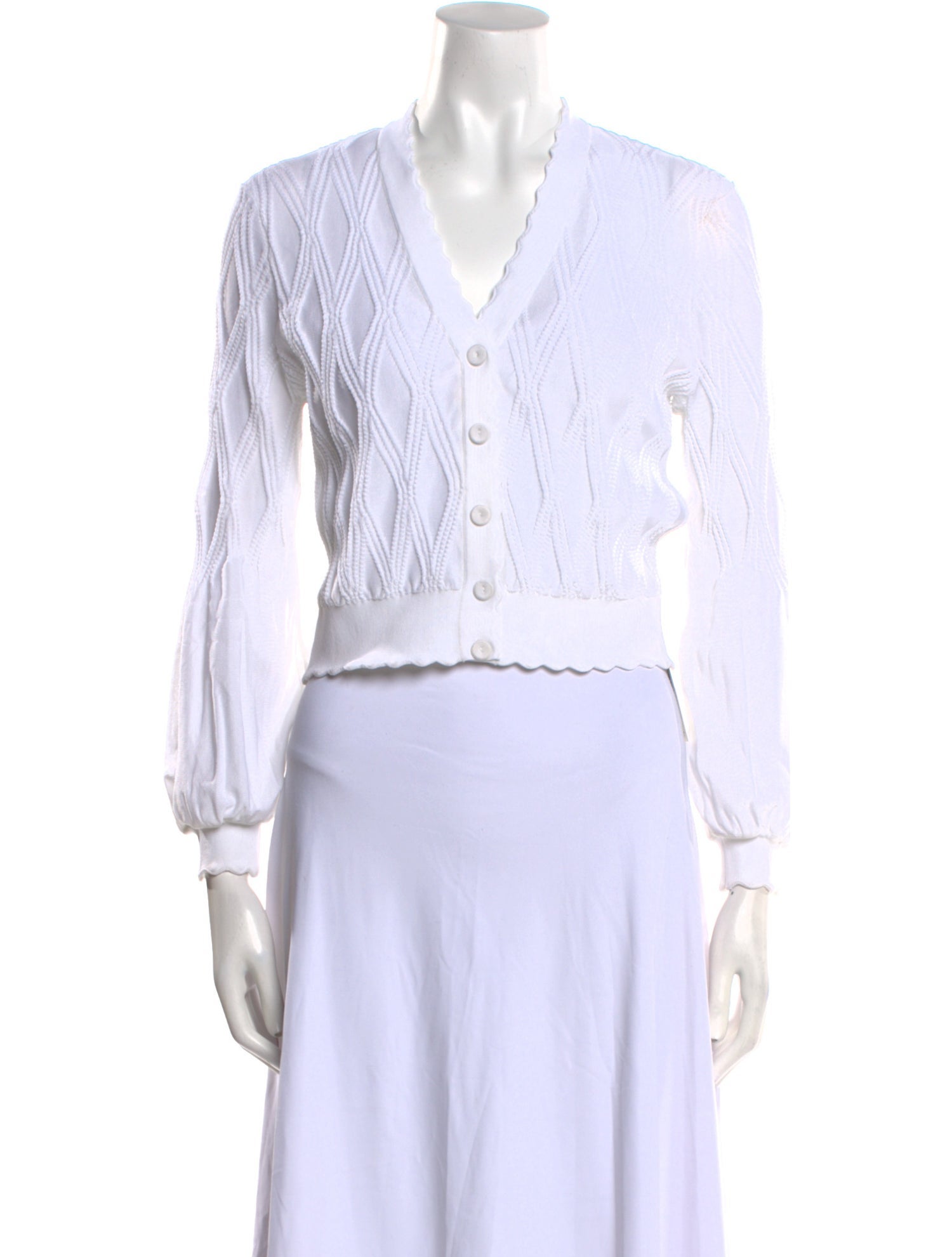 Diane von Furstenberg V-Neck Three-Quarter Sleeve Crop Top