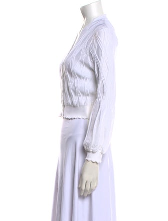 Diane von Furstenberg V-Neck Three-Quarter Sleeve Crop Top