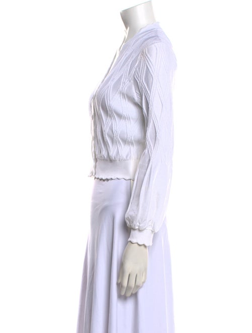 Diane von Furstenberg V-Neck Three-Quarter Sleeve Crop Top