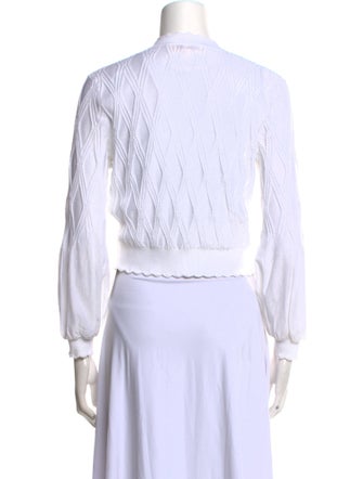 Diane von Furstenberg V-Neck Three-Quarter Sleeve Crop Top