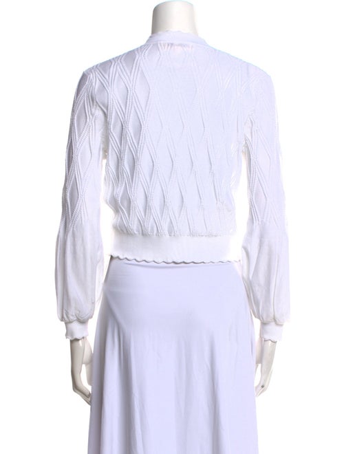 Diane von Furstenberg V-Neck Three-Quarter Sleeve Crop Top