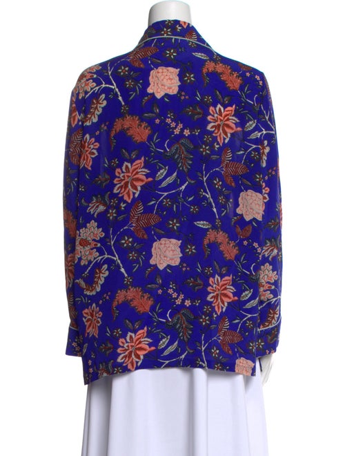 Diane von Furstenberg Silk Floral Print Button-Up Top