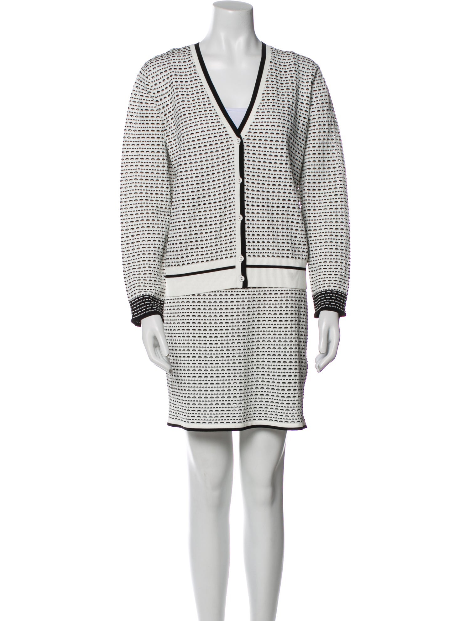 Diane von Furstenberg Printed Eyelet Trim Skirt Set