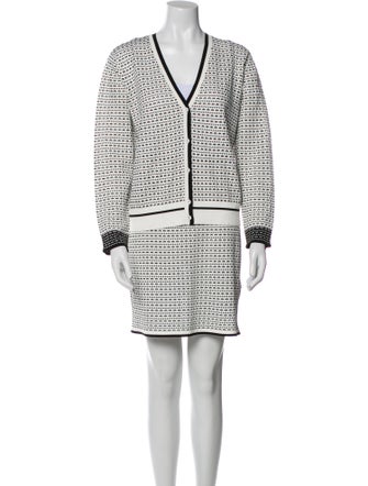 Diane von Furstenberg Printed Eyelet Trim Skirt Set