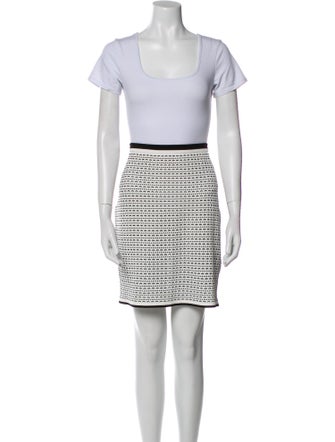 Diane von Furstenberg Printed Eyelet Trim Skirt Set