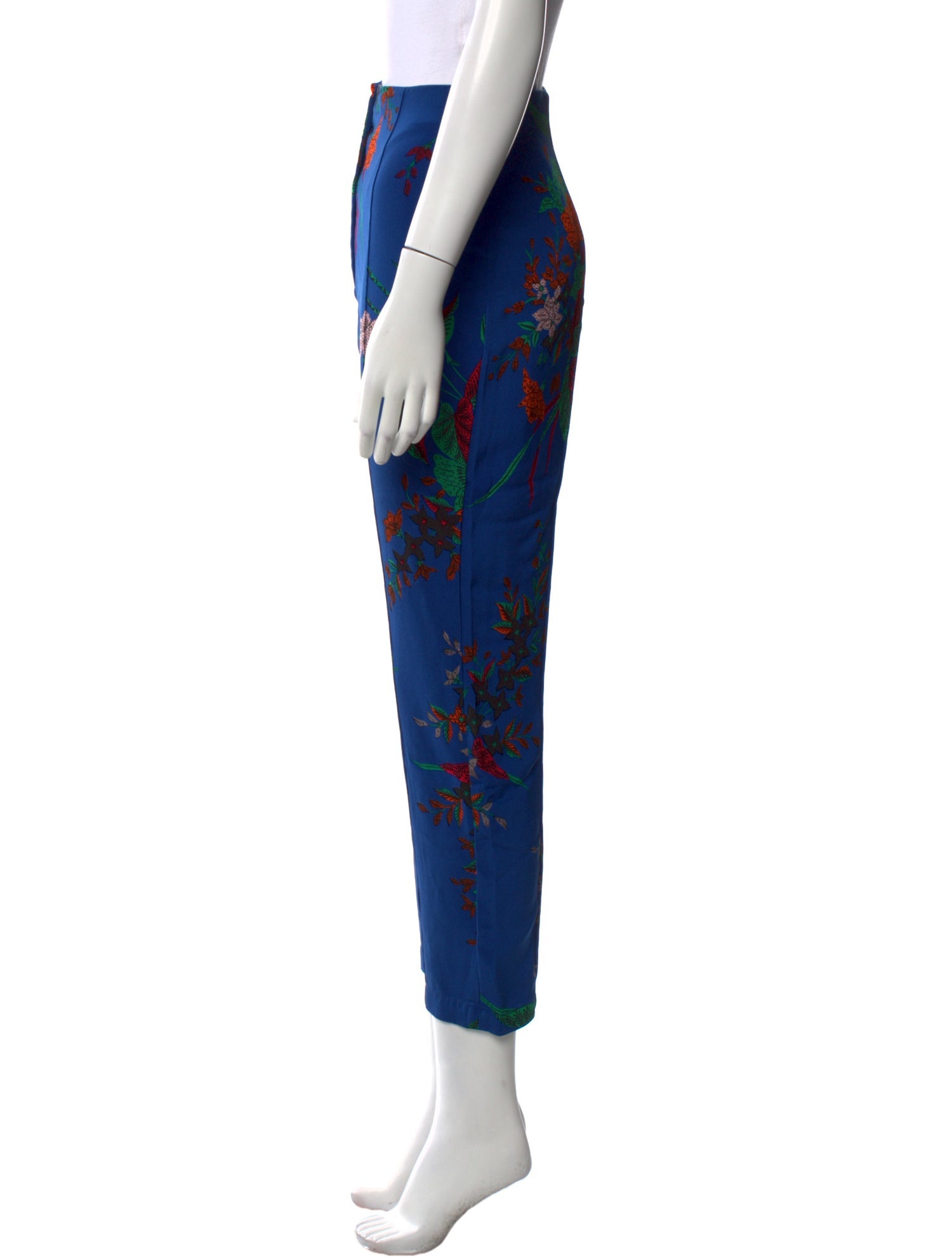 Diane von Furstenberg Floral Print Straight Leg Pants