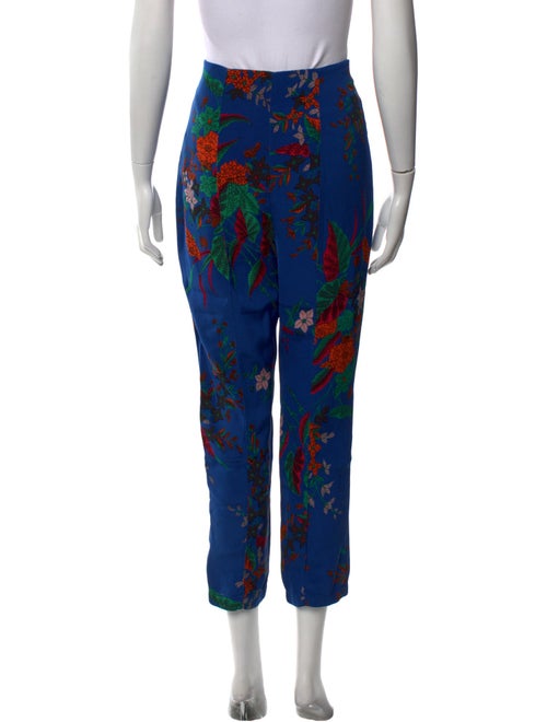 Diane von Furstenberg Floral Print Straight Leg Pants