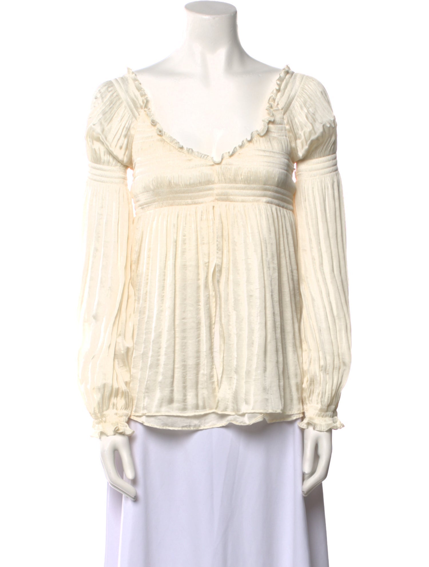 Diane von Furstenberg V-Neck Long Sleeve Blouse w/ Tags