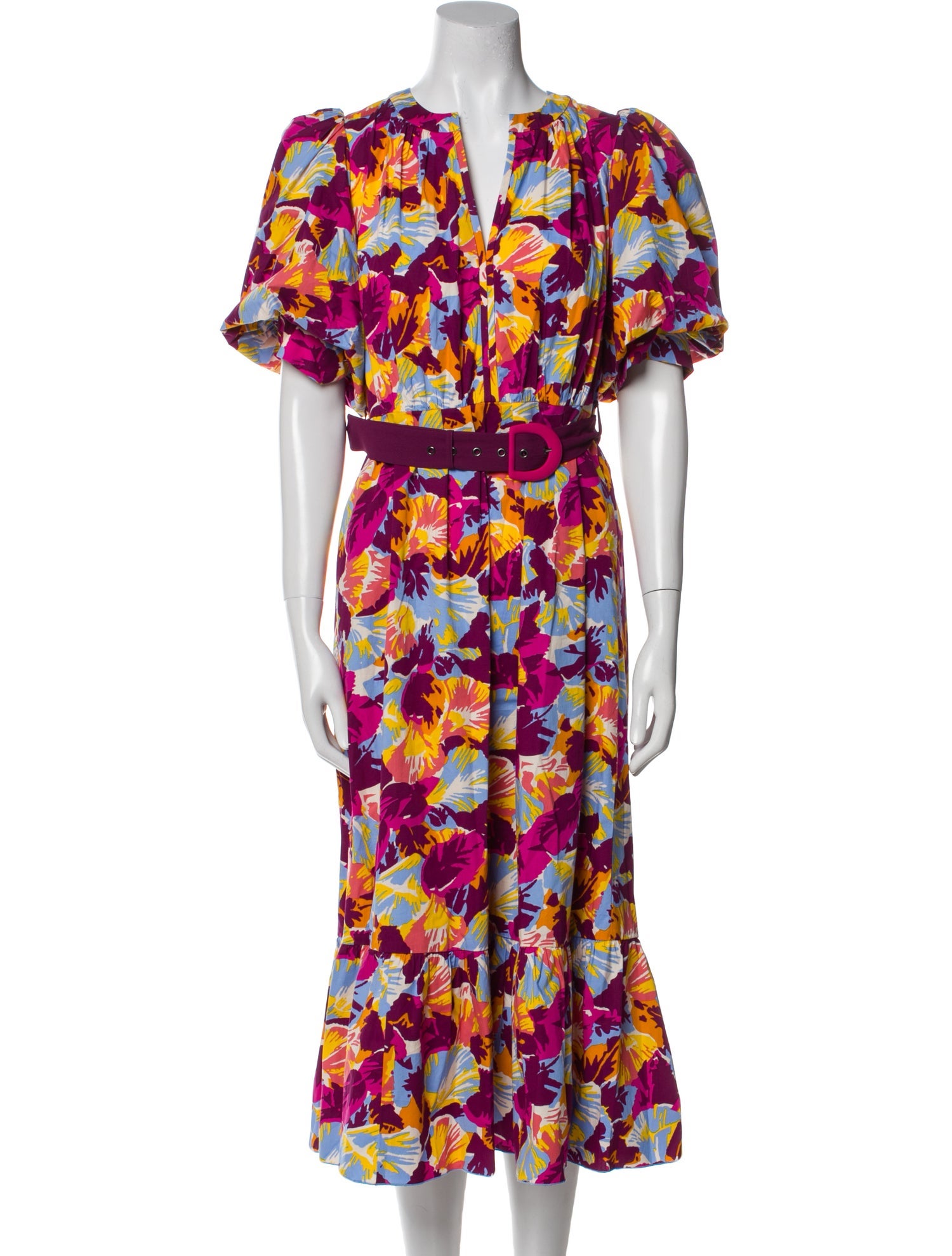 Diane von Furstenberg Floral Print Midi Length Dress