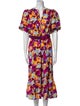 Diane von Furstenberg Floral Print Midi Length Dress