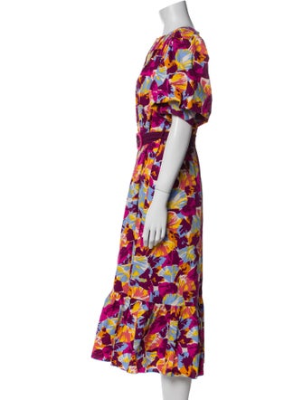 Diane von Furstenberg Floral Print Midi Length Dress