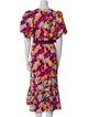 Diane von Furstenberg Floral Print Midi Length Dress