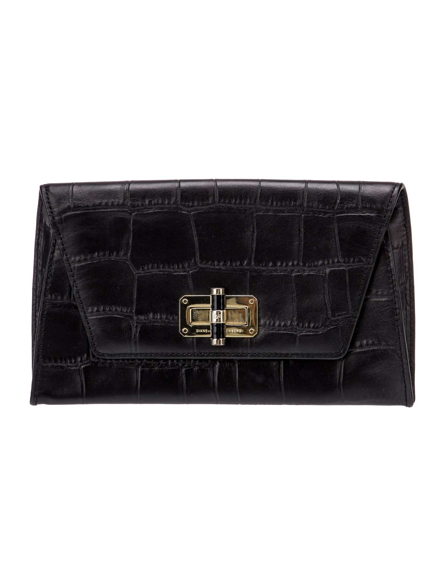 Diane von Furstenberg Embossed Leather Clutch