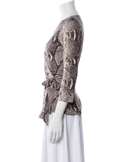 Diane von Furstenberg Animal Print V-Neck Blouse