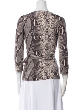 Diane von Furstenberg Animal Print V-Neck Blouse