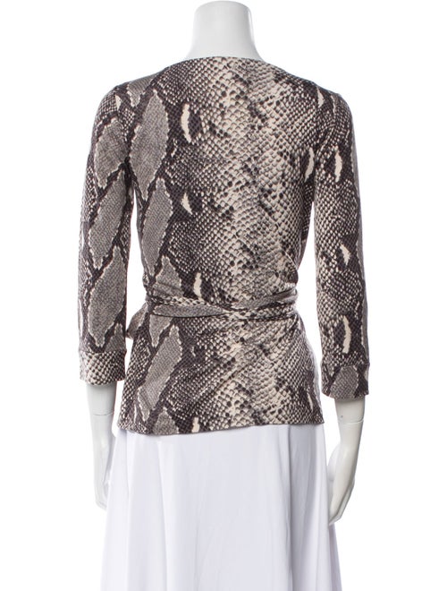 Diane von Furstenberg Animal Print V-Neck Blouse
