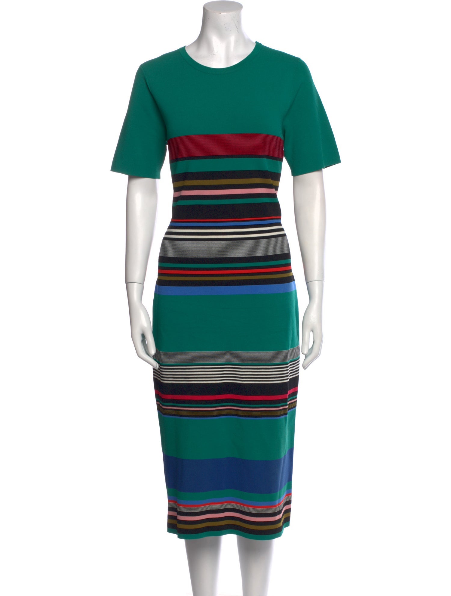 Diane von Furstenberg Striped Midi Length Dress