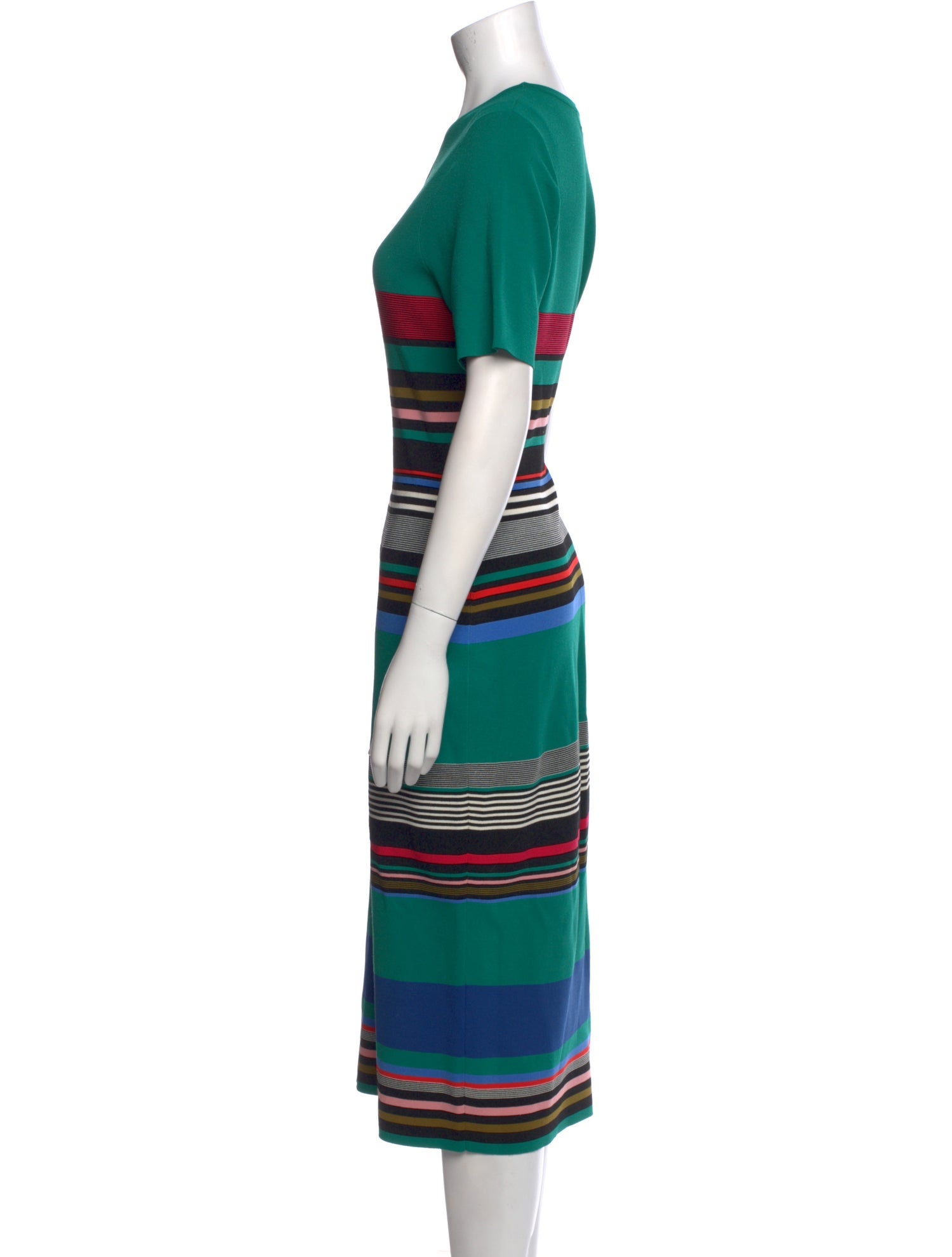 Diane von Furstenberg Striped Midi Length Dress