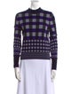 Diane von Furstenberg Plaid Print Crew Neck Sweater