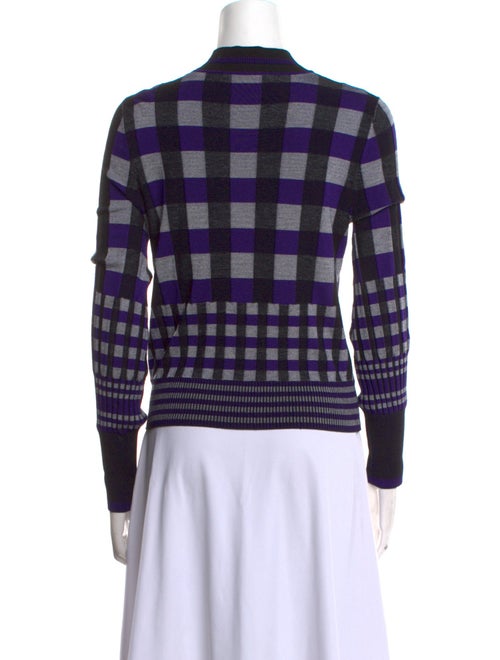 Diane von Furstenberg Plaid Print Crew Neck Sweater