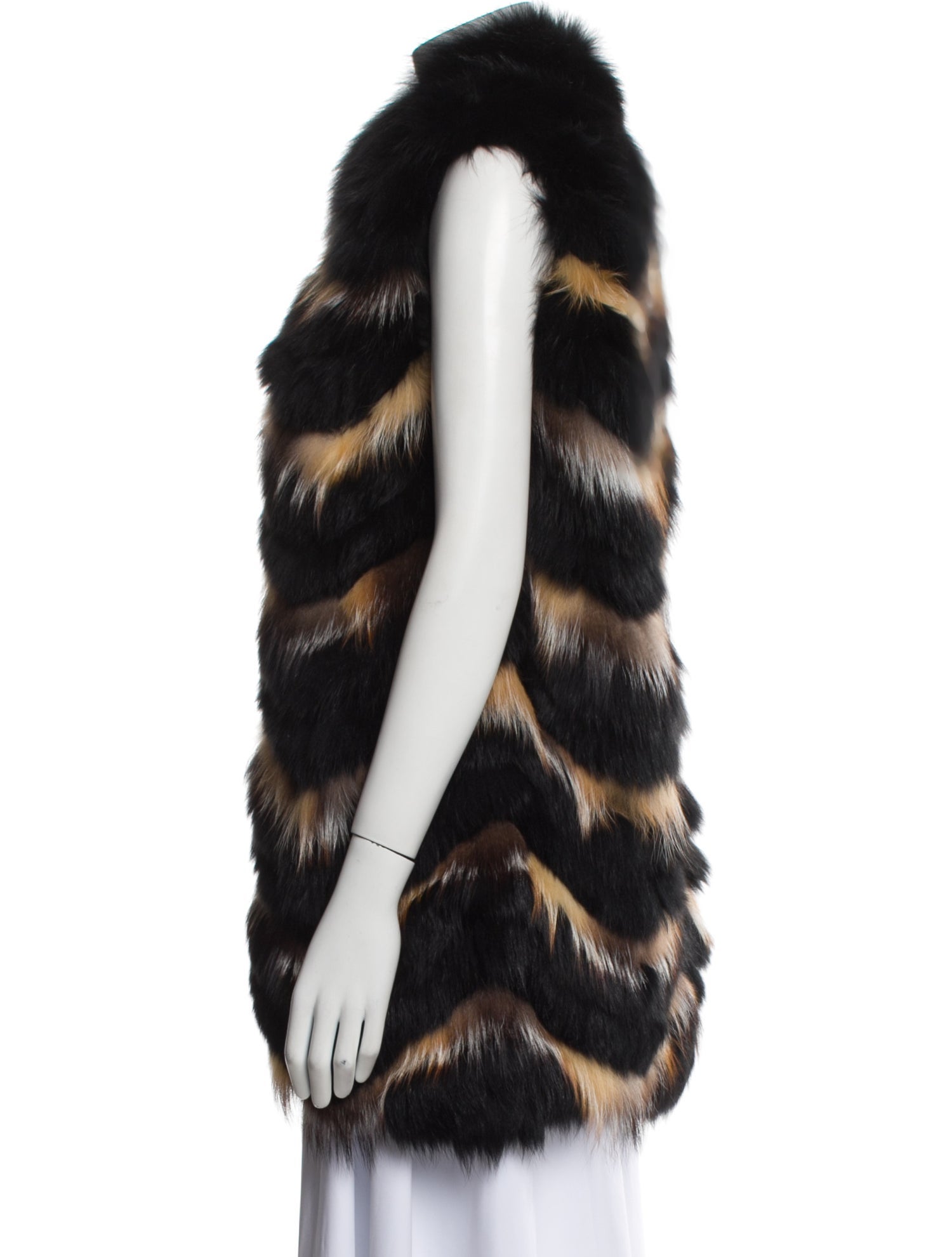 Diane von Furstenberg Fox Striped Fur Coat