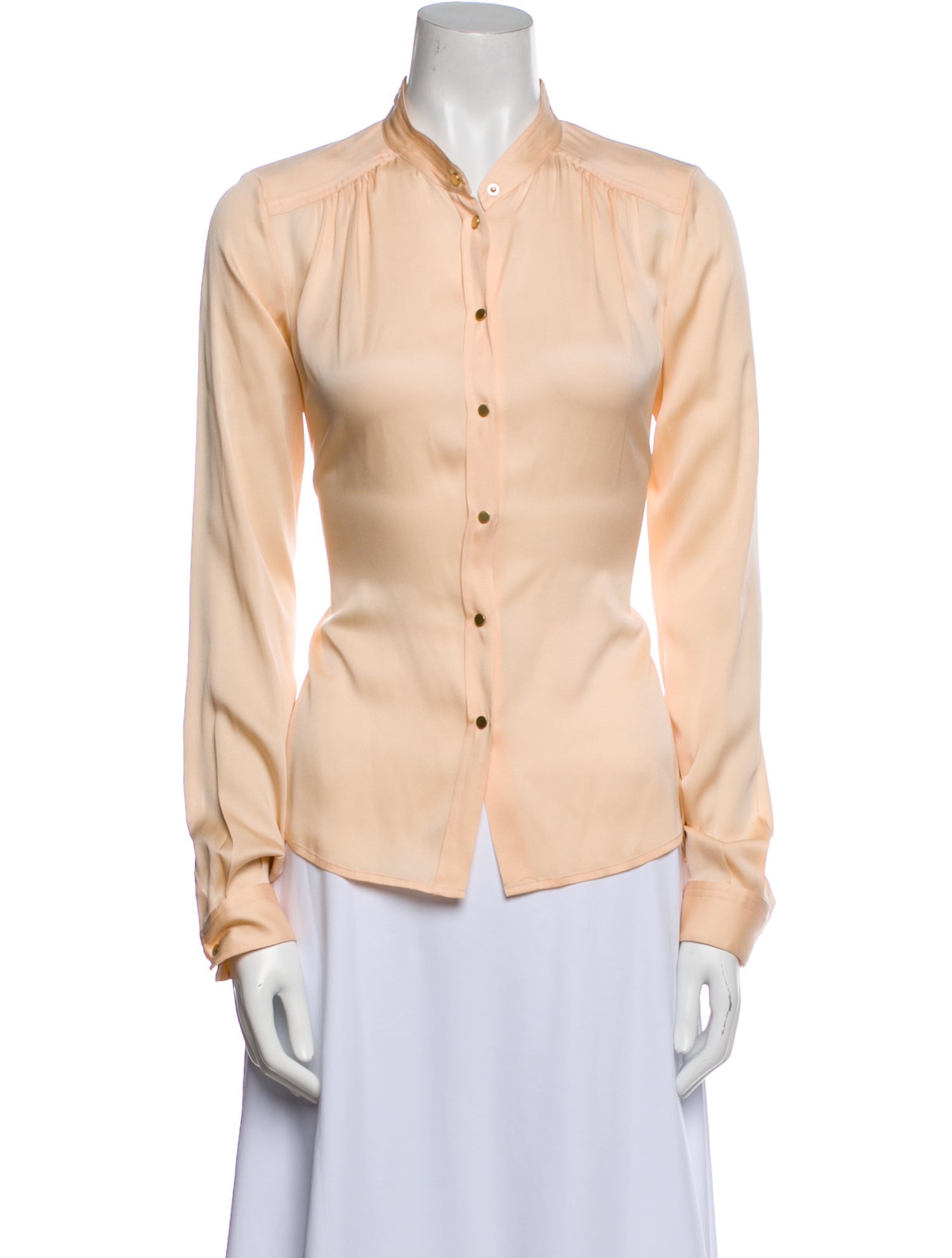 Diane von Furstenberg Silk Long Sleeve Button-Up Top