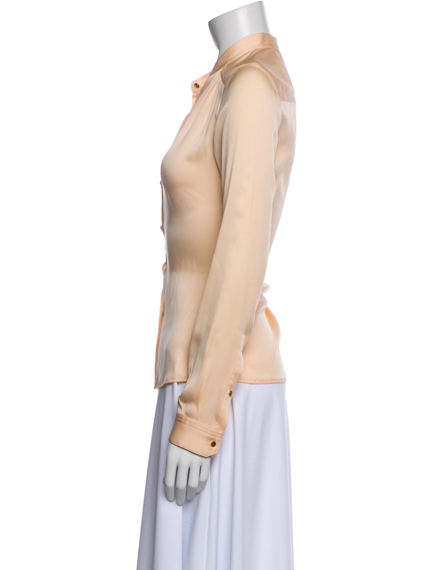 Diane von Furstenberg Silk Long Sleeve Button-Up Top