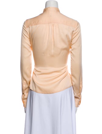 Diane von Furstenberg Silk Long Sleeve Button-Up Top