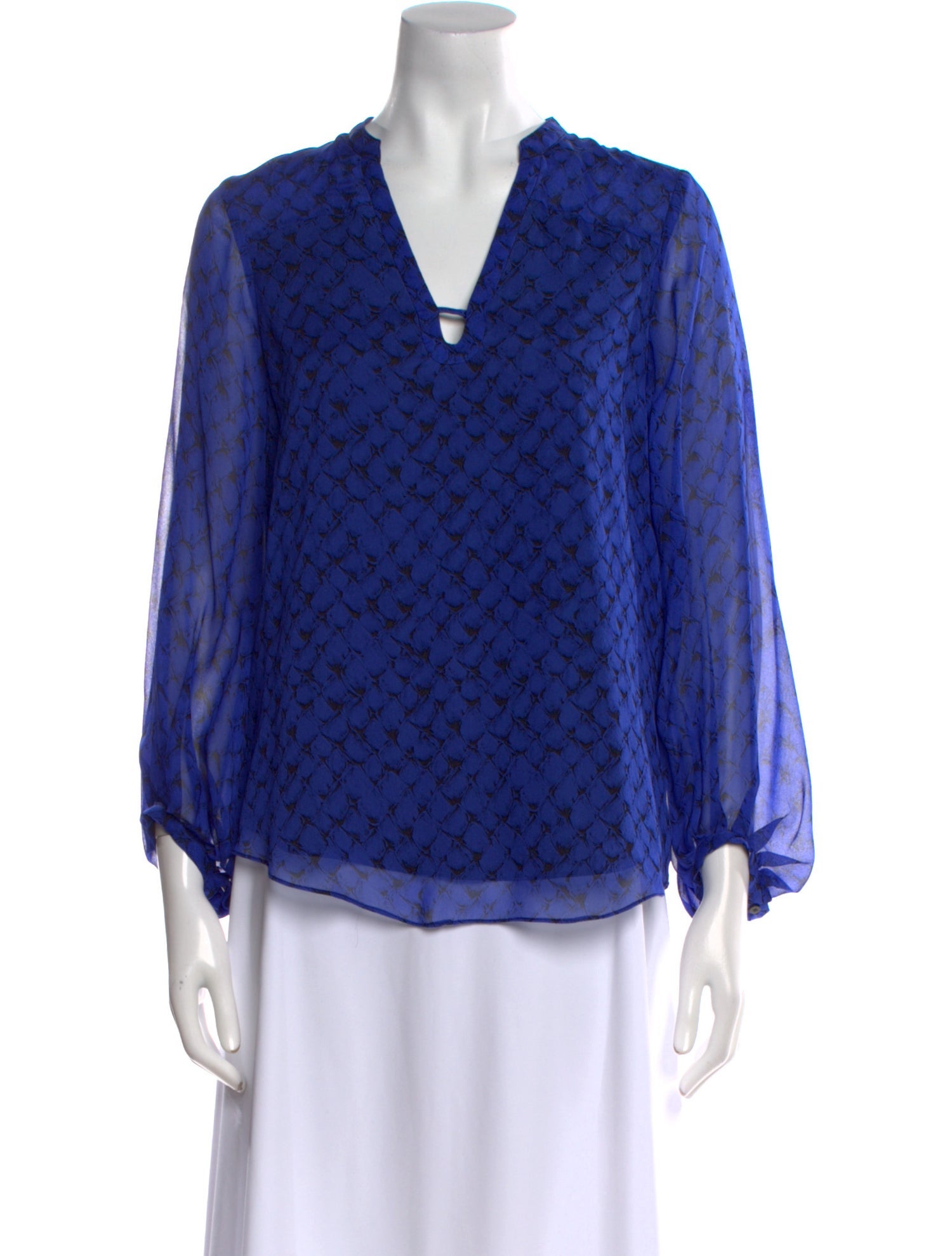 Diane von Furstenberg Silk Printed Blouse w/ Tags