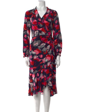 Diane von Furstenberg Floral Print Knee-Length Dress