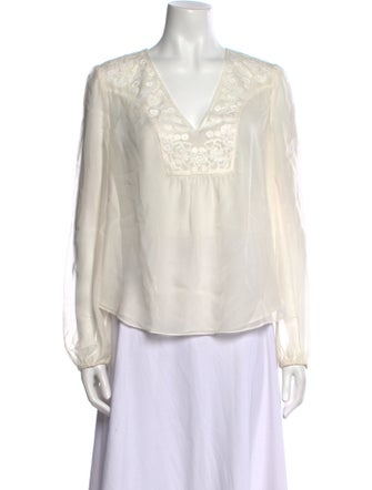 Diane von Furstenberg Silk V-Neck Blouse