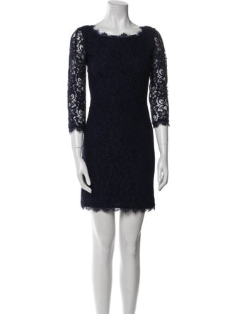 Diane von Furstenberg Lace Pattern Mini Dress