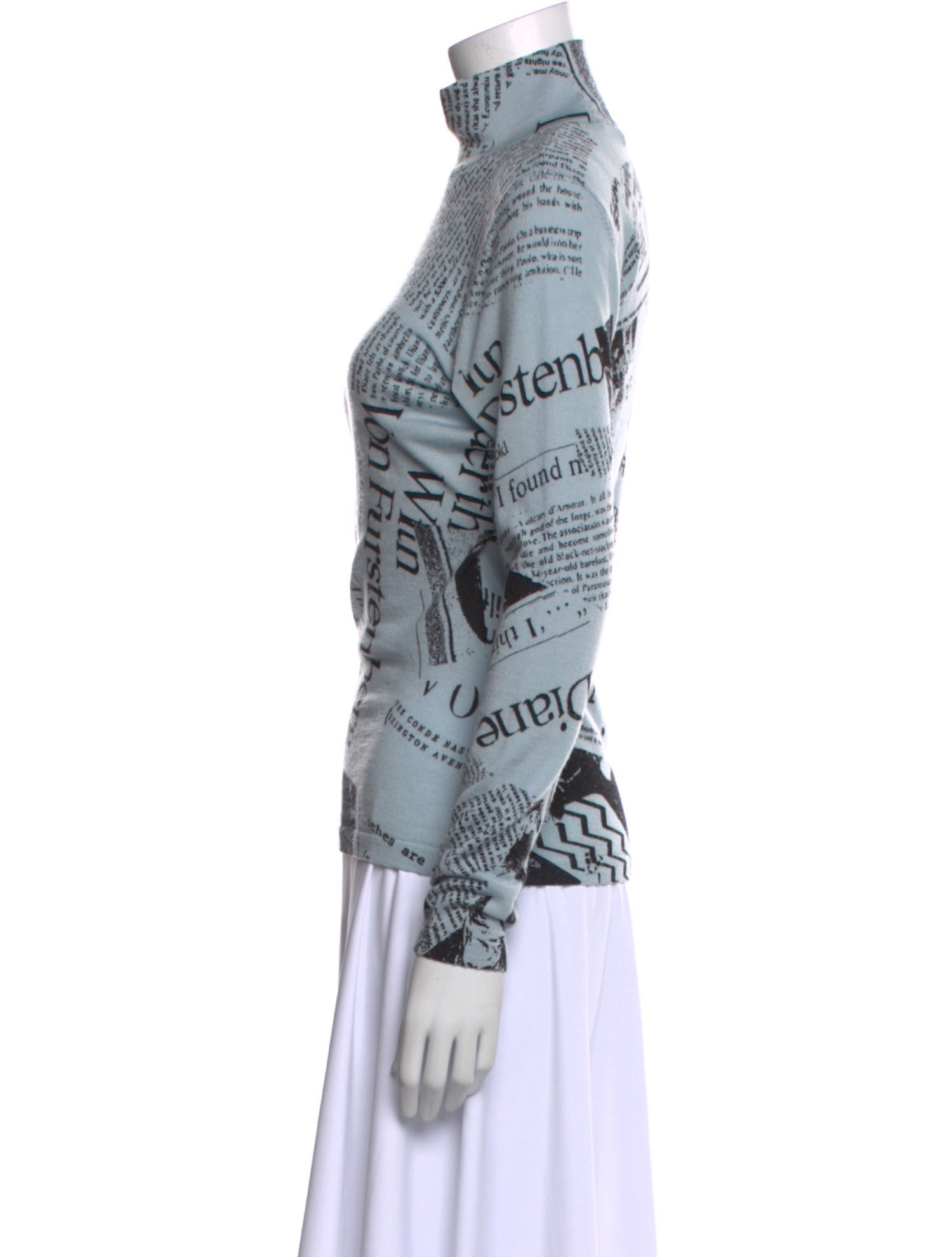 Diane von Furstenberg Merino Wool Printed Sweatshirt