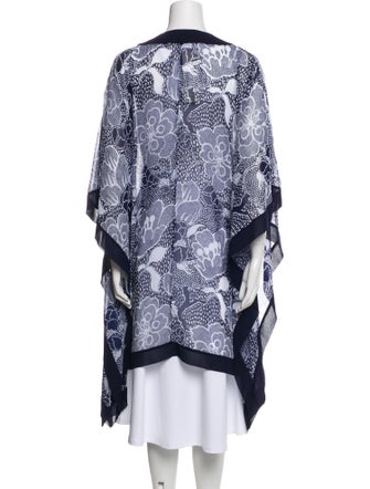 Diane von Furstenberg Floral Print Mesh Accents Robe
